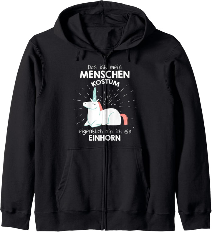 Mein Menschen Kostüm Bin ich ein Einhorn, Halloween Outfit Kapuzenjacke