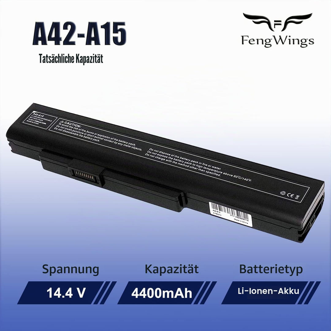 FengWings® Akku A42-A15, 14.4V 4400mAh Akku Ersetzen für Medion akoya P7818 E7220 E7222 E6222 E7219