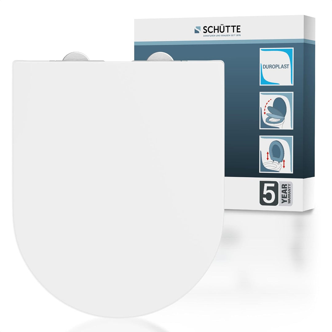 D-Form WC-Sitz mit Absenkautomatik | Abnehmbarer Klodeckel aus bruchsicherem Duroplast | Innovative