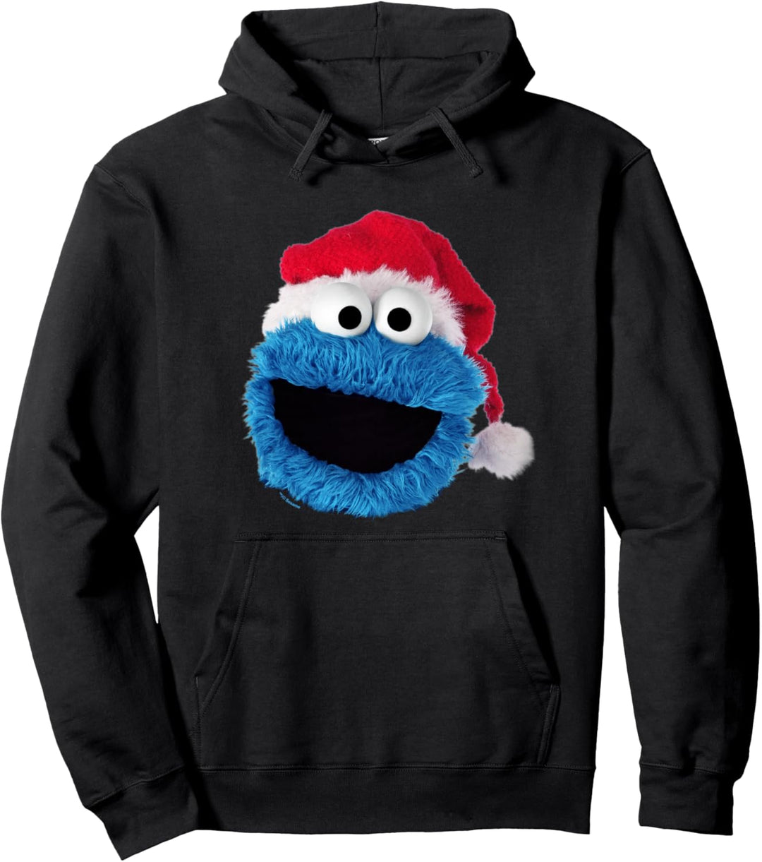 Sesame Street Cookie Monster Christmas Santa Hat Pullover Hoodie