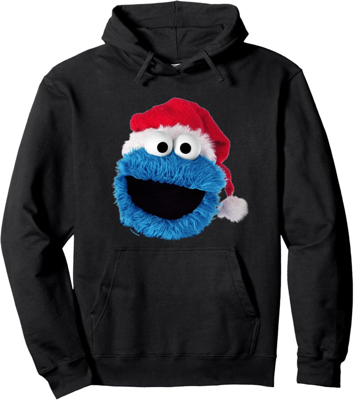 Sesame Street Cookie Monster Christmas Santa Hat Pullover Hoodie