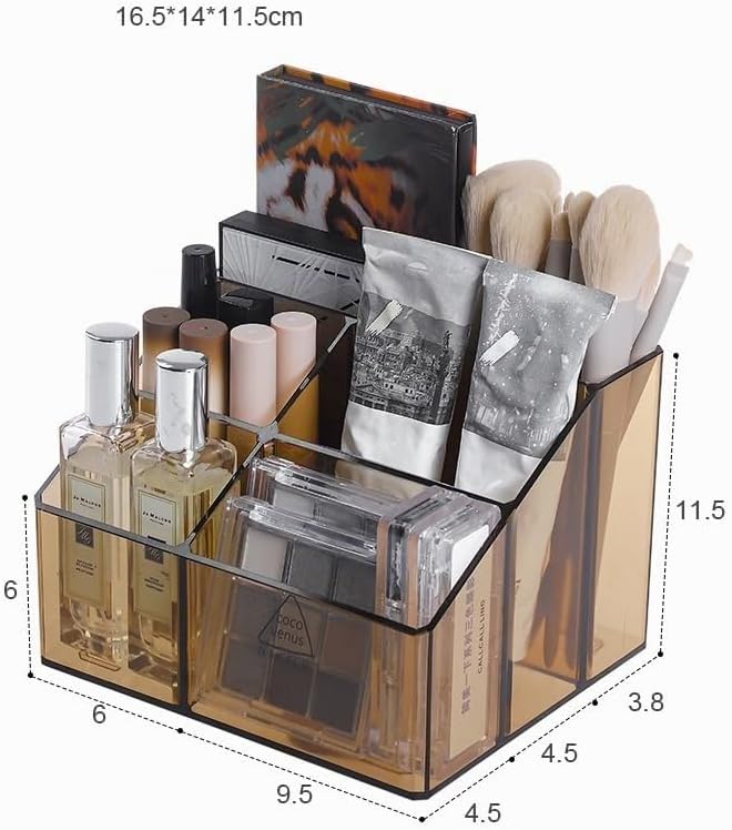 Make Up Organizer, Kosmetik Organizer mit 5 Fächer, Acryl Bad Organizer, Make up pinsel organizer, S