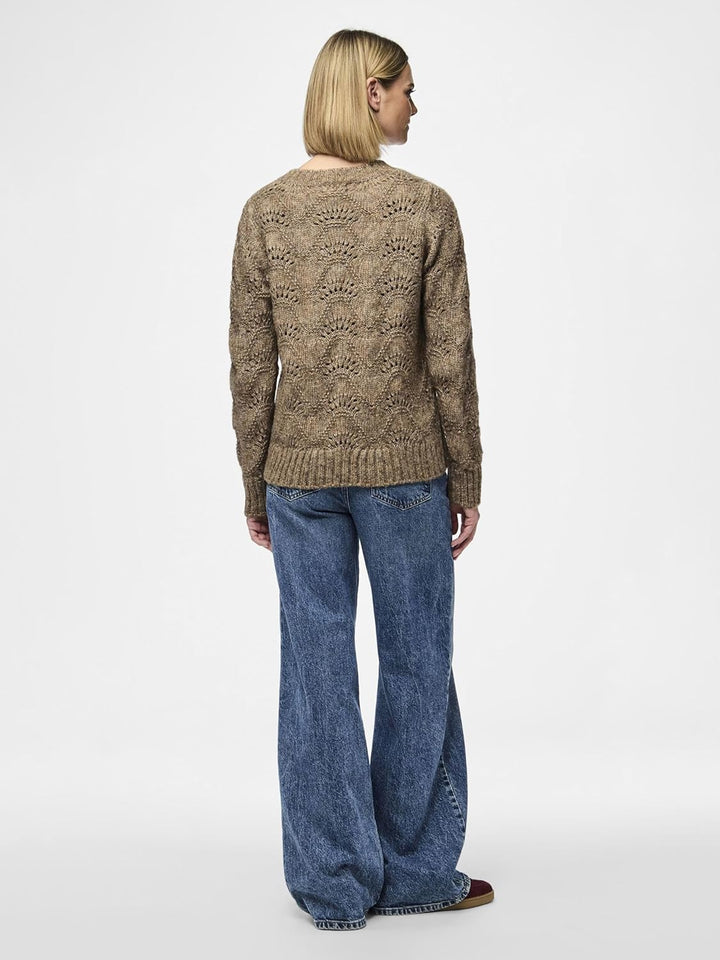 Pieces Damen Pcbibbi Ls V-Neck Knit Noos Bc Strickpullover (1er Pack) XS Fossil, XS Fossil