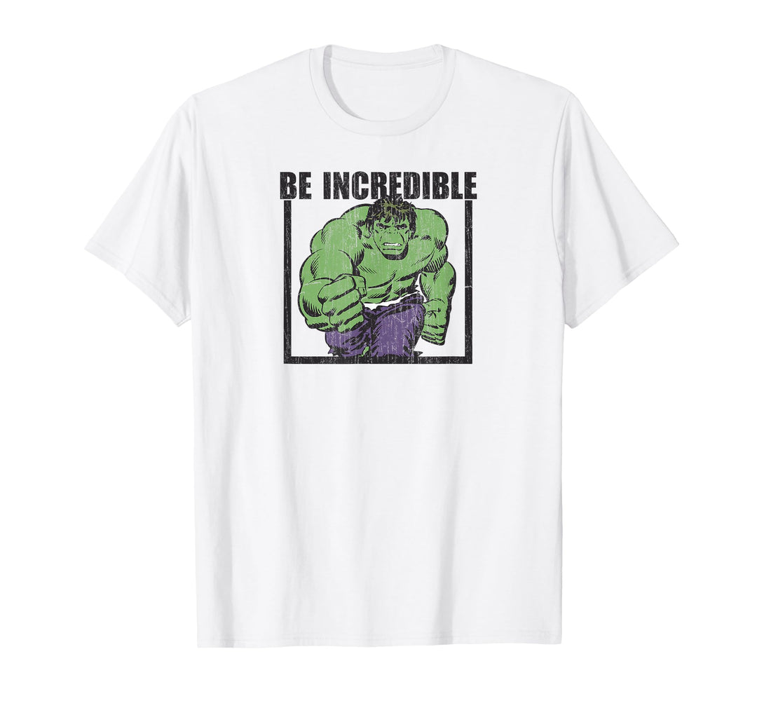 Mens Marvel Hulk Be Incredible Graphic T-Shirt C1 XL Silver