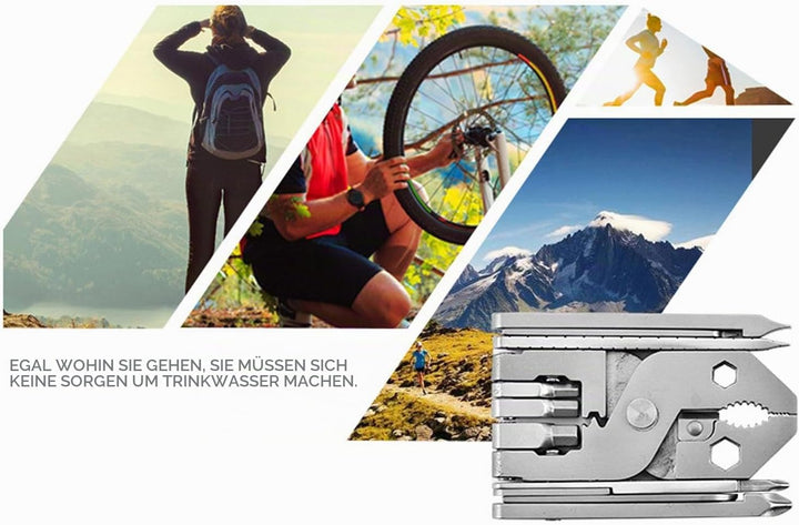 Kompakte Zange, Multitool, Schlüsselanhänger-Werkzeug, Faltbares Taschenwerkzeug aus Edelstahl mit S