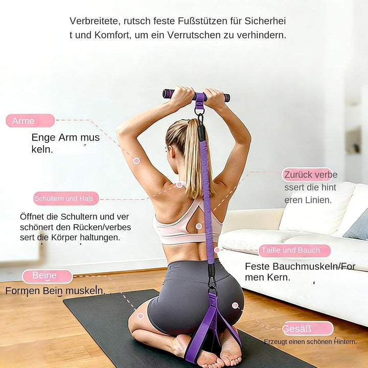 Elastic Pedal Puller - Yoga Leg Trainer with Comfortable Handle, Multi-Functional Exercise Tool for