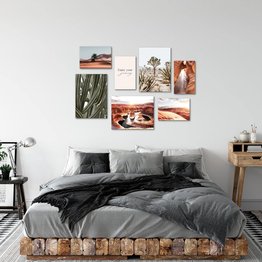 Novart Wandbilder Landschaft Wüste - KOMPLETT AUFHÄNGFERTIG - Natur Wohnzimmer Schlafzimmer- 7 Moder