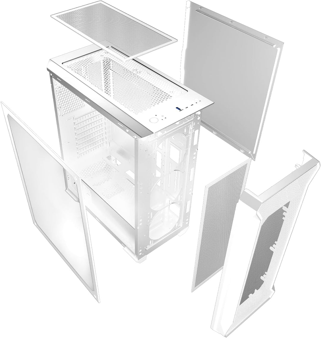 EMPIRE GAMING - DarkWitcher PC-Gehäuse für Gamer – ARGB Medium Tower ATX – Front Metall Mesh und Sei
