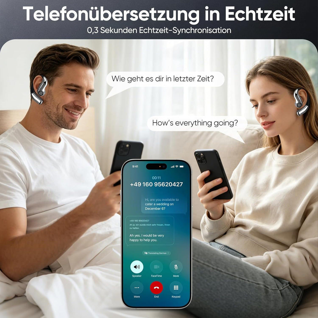 Ki Übersetzer Kopfhörer 2.41 in Touchscreen,4-in-1 übersetzungskopfhörer in echtzeit für 150 Sprache
