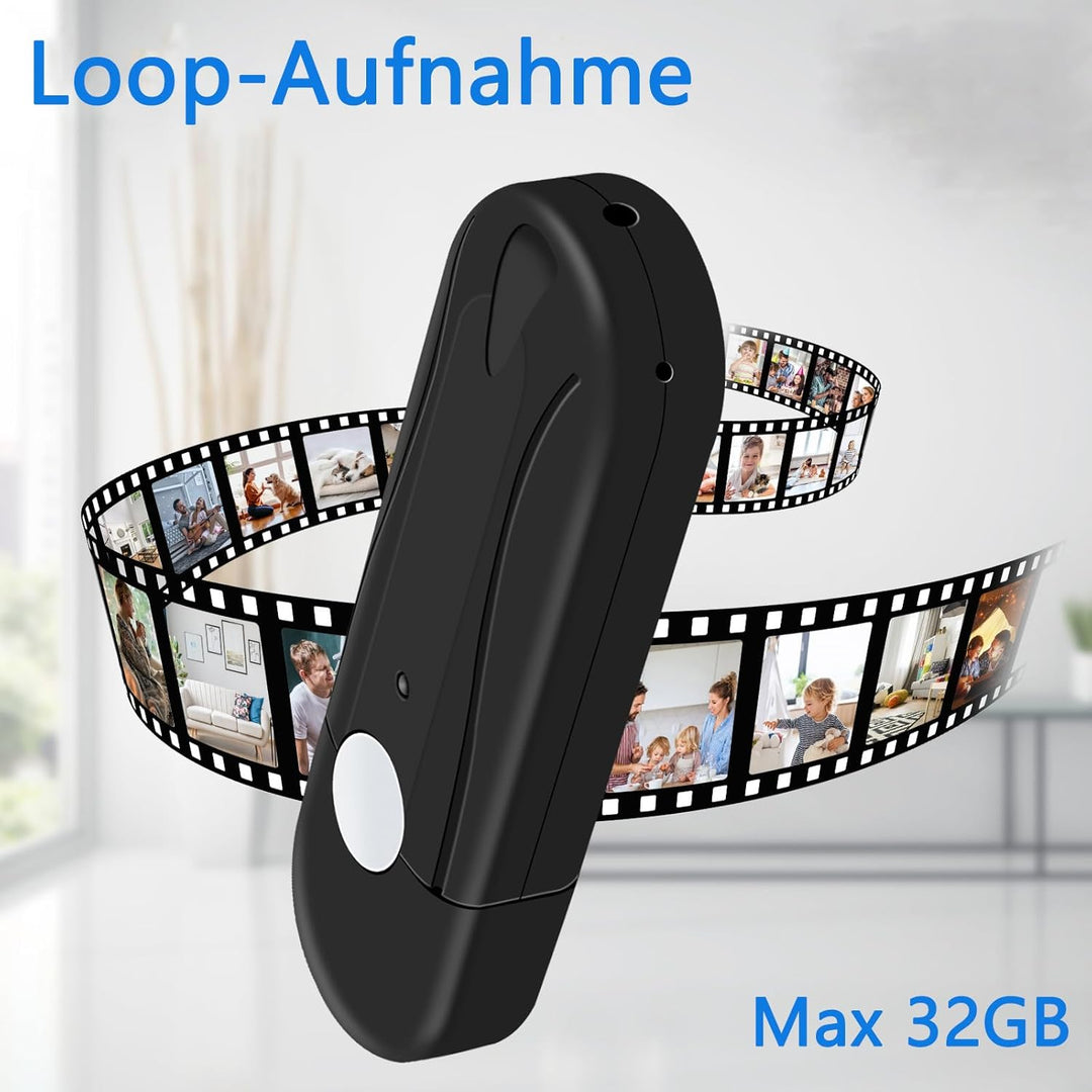 Tragbare Kamera HD 1080P, Tragbare Kleine Kamera innen und Outdoor, Micro Bodycamera für Full-HD-Vid
