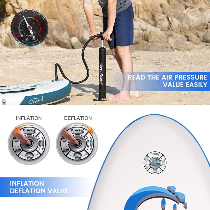 FunWater Aufblasbare Stand Up Paddling Board Sup Paddle Board Mit Verstellbarem Paddel, Handpumpe, A