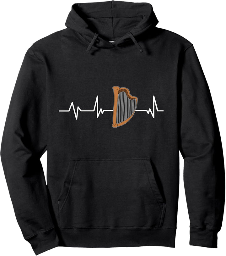 Harfenspieler Herzschlag Geschenk Harfe Pullover Hoodie