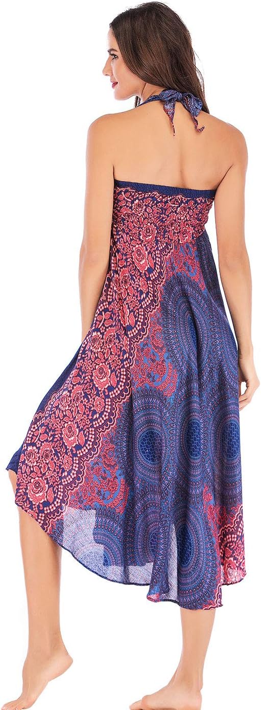 FEOYA 2 in 1 Rock Damen Lang Sommer Maxirock Damen Boho Strandrock Blumen Hohe Taille Rock Hippie Da
