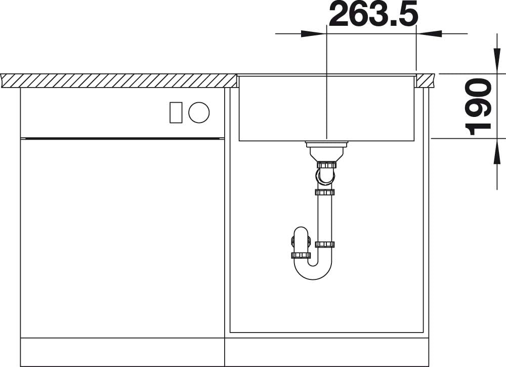 BLANCO SUBLINE 500-F | SILGRANIT anthrazit | Einbauart: Flächenbündig | ohne Ablauffernbedienung | 6