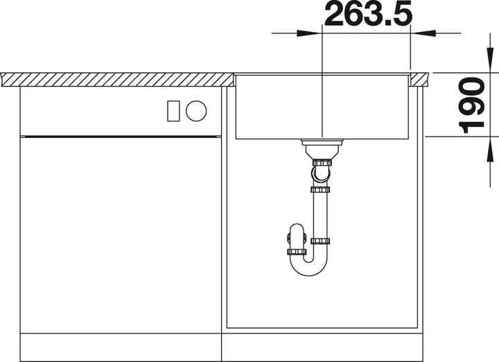 BLANCO SUBLINE 500-F | SILGRANIT anthrazit | Einbauart: Flächenbündig | ohne Ablauffernbedienung | 6