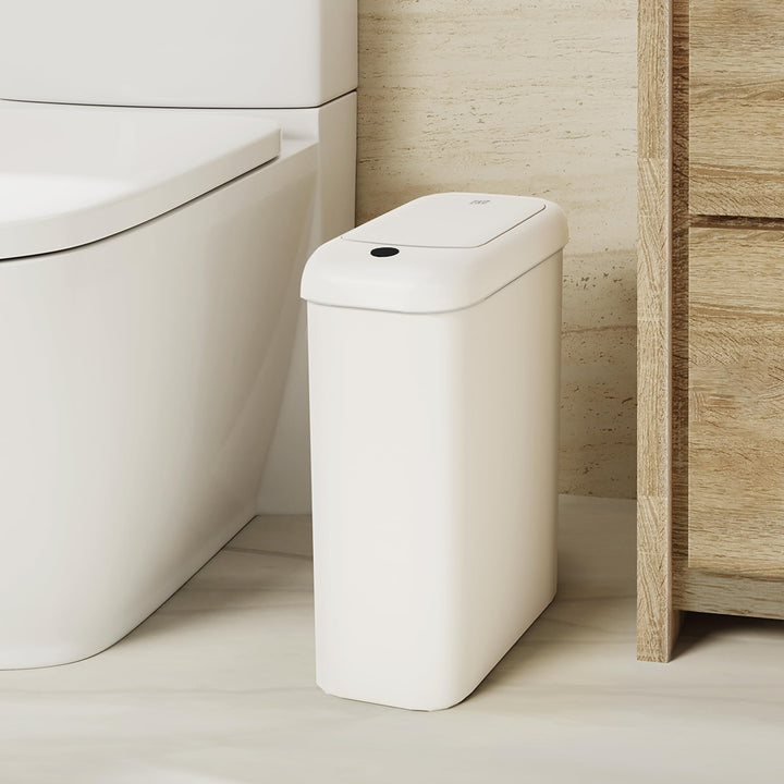 EKO Automatischer Badezimmer-Mülleimer mit Deckel, 10L Schlanker Sensor Abfalleimer, Wasserdichter B