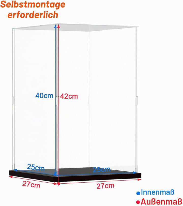 ELEpure Box mit Vitrine, Acryl, transparent, für Kollektion Lego, Figuren, Modell, grosse Präsentati