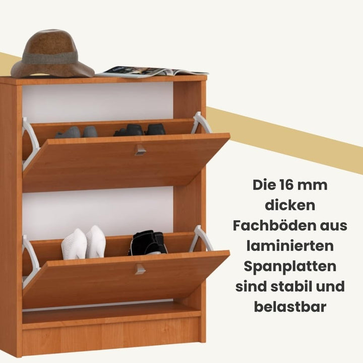 AKORD Schuhschrank mit 2 Schuhkippern | Schuhkipper | Schuhregal geschlossen | Schuhbank | Schuhaufb