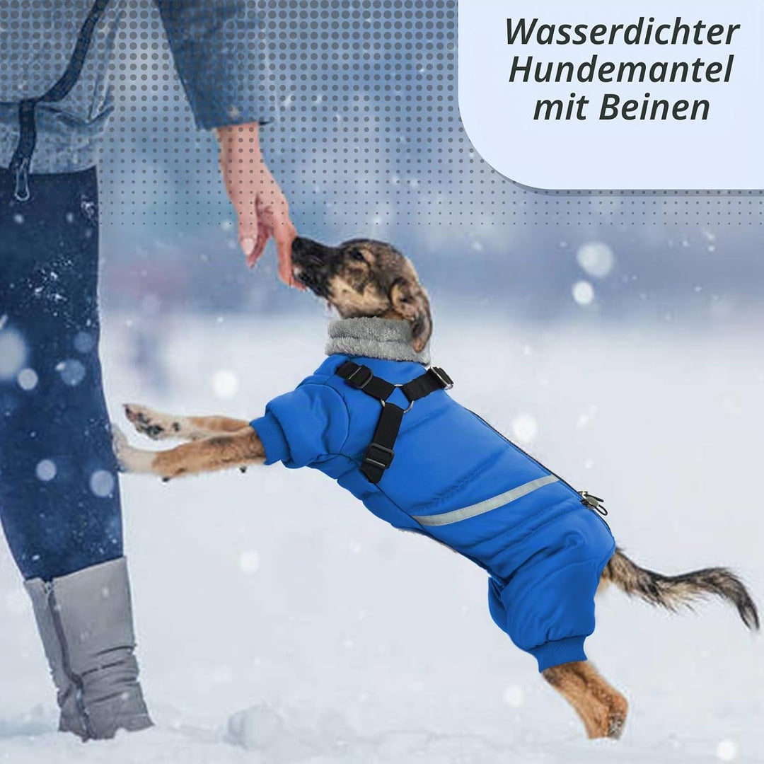 Wasserdichter Hundemantel, Hundejacke mit Geschirr, Wintermantel Hund für kleine Mittel Grosse Hunde