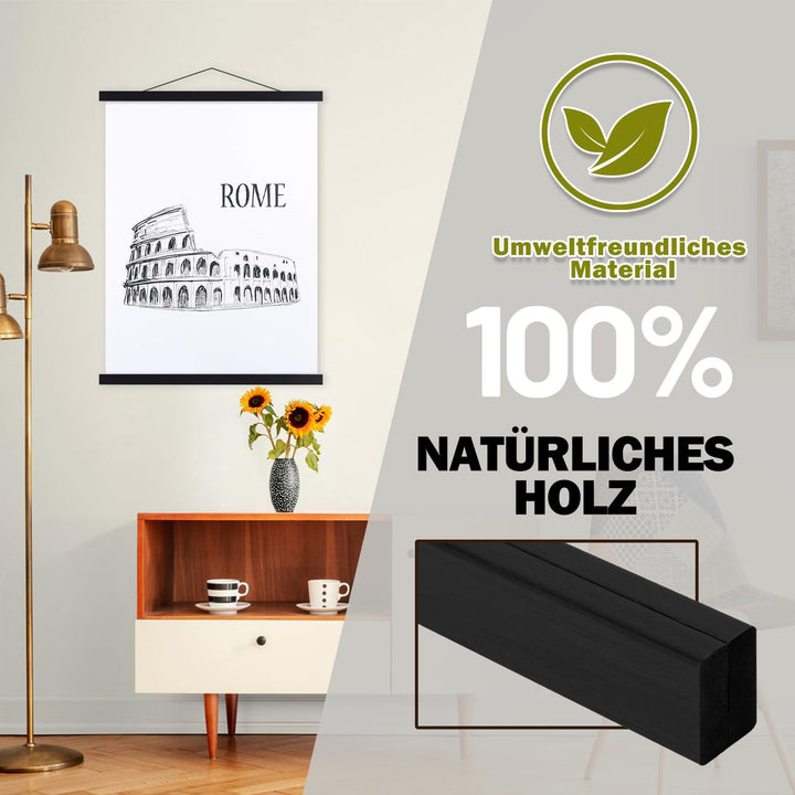 Ywlake Magnet Posterleiste Posterschiene Posterleisten, Magnetische Holz Poster Aufhänger Halter Rah