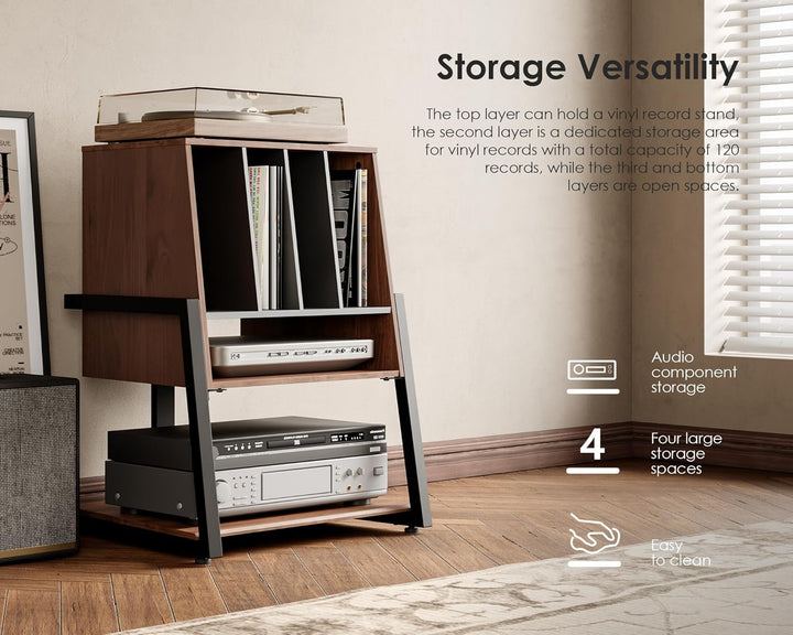 FITUEYES DESIGN Plattenspieler Tisch Hifi Rack Für Plattenspieler Schallplatten Kompaktanlage Platte