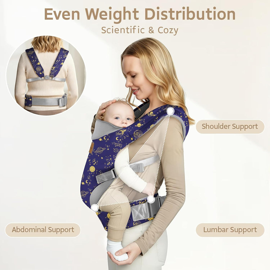 Babytrage Neugeborene ab Geburt,Ergonomische Gemütlich Leichtgewichtig Baby Carrier mit Nackenstütze