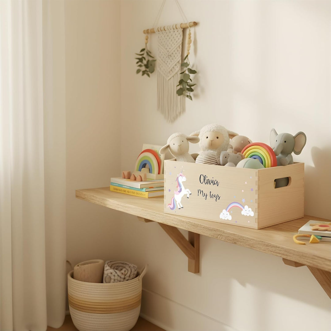 Creative Deco Personalisierte Geschenke Baby Holzkiste Spielzeugkiste mit | Wunschnamen | Spielzeug
