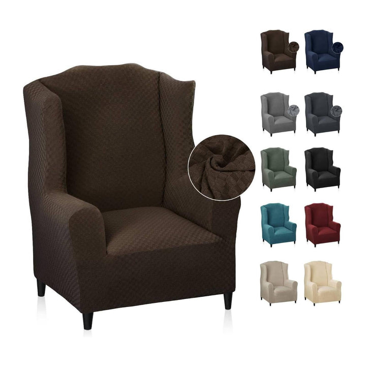 MAXIJIN Elastischer Sesselbezug mit Ohren 1 Stück Jacquard Sofaschutz Kopfstütze Sofabezug Sessel mi