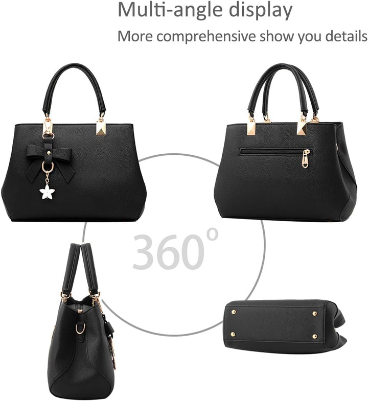 NICOLE & DORIS Damen Handtaschen Designer Tasche Elegante Frauen Umhängetasche PU Leather Shopper He