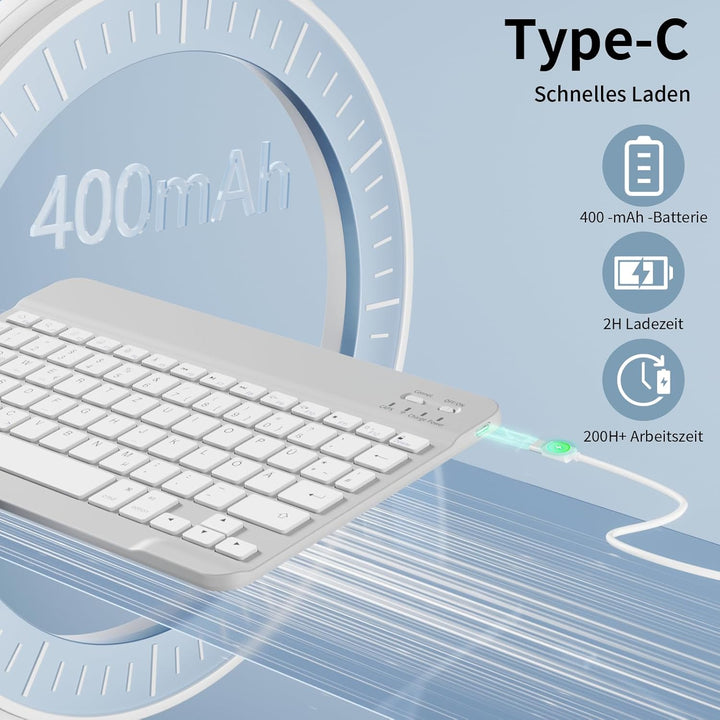GKABXY Hülle mit Tastatur für iPad A16 11 Generation 2025/10 Generation 2022(11/10.9 Zoll), Soft TPU