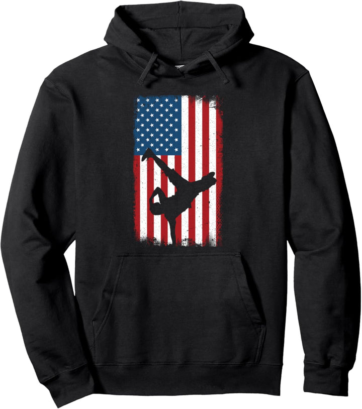 American flag - breakdancing bboy hip hop dance Pullover Hoodie