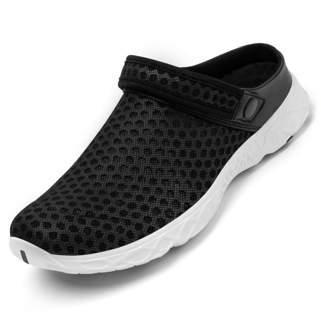 SAGUARO Unisex Clogs Sommer Hausschuhe Leicht Gartenschuhe Gr. 36-48 37 EU Dunkel Schwarz, 37 EU Dun