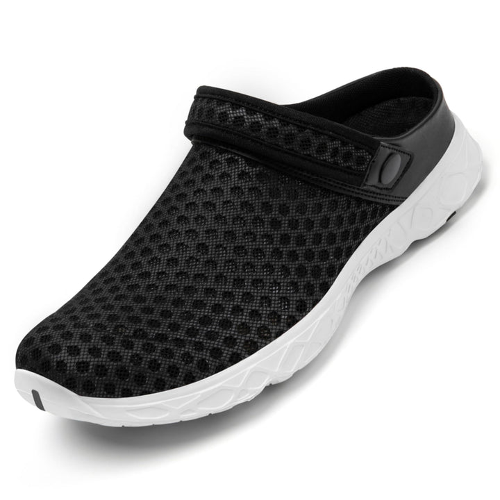 SAGUARO Unisex Clogs Sommer Hausschuhe Leicht Gartenschuhe Gr. 36-48 37 EU Dunkel Schwarz, 37 EU Dun