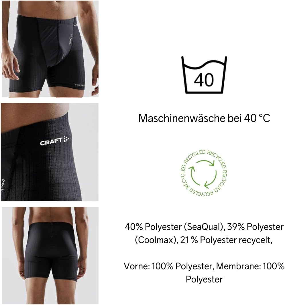 Craft Herren Active Extreme X Wind Boxer M Hose XXL Schwarz/Granit, XXL Schwarz/Granit