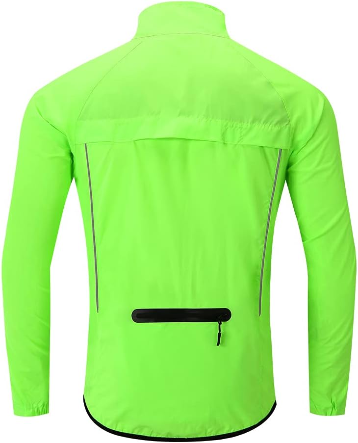 WOSAWE Herren-Fahrradjacke, Winddichte Radjacke Ultraleichte Sportbekleidung mit Reflektierendem Trä