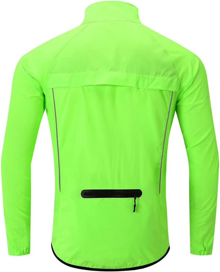 WOSAWE Herren-Fahrradjacke, Winddichte Radjacke Ultraleichte Sportbekleidung mit Reflektierendem Trä