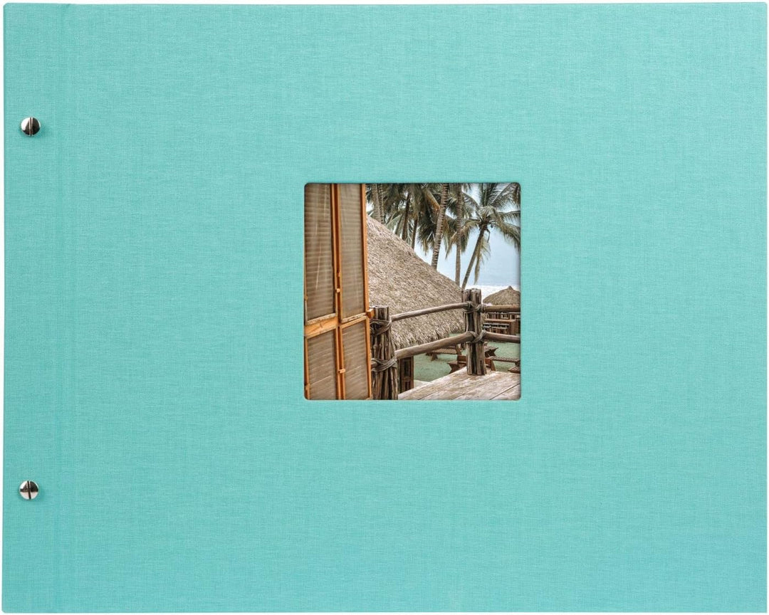 goldbuch 28807 Schraubalbum mit Fensterausschnitt, Bella Vista, 39 x 31 cm, Fotoalbum mit 40 weisse