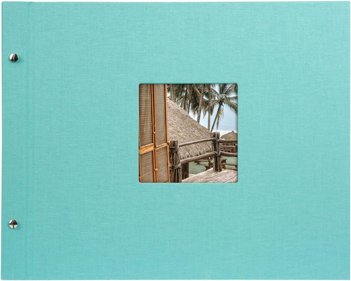 goldbuch 28807 Schraubalbum mit Fensterausschnitt, Bella Vista, 39 x 31 cm, Fotoalbum mit 40 weisse