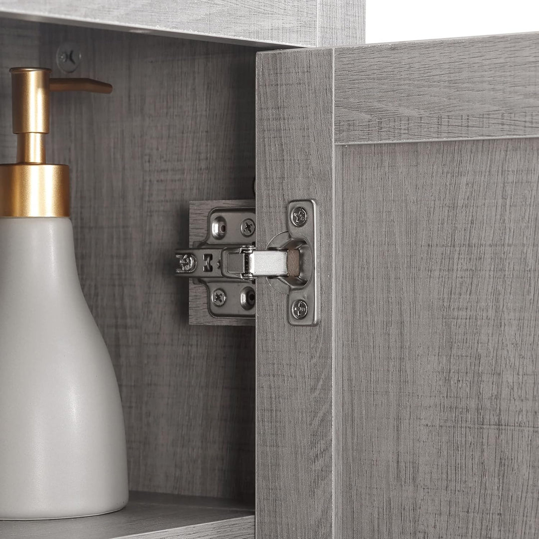kleankin Badezimmerschrank Wandschrank mit 1 Schrank und 3 Regalen Mehrzweckschrank mit verstellbare
