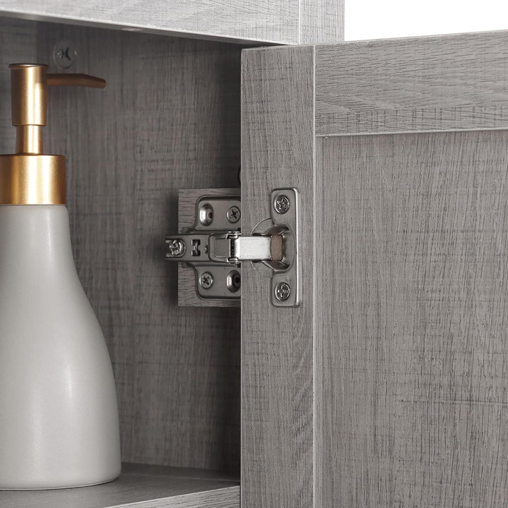 kleankin Badezimmerschrank Wandschrank mit 1 Schrank und 3 Regalen Mehrzweckschrank mit verstellbare