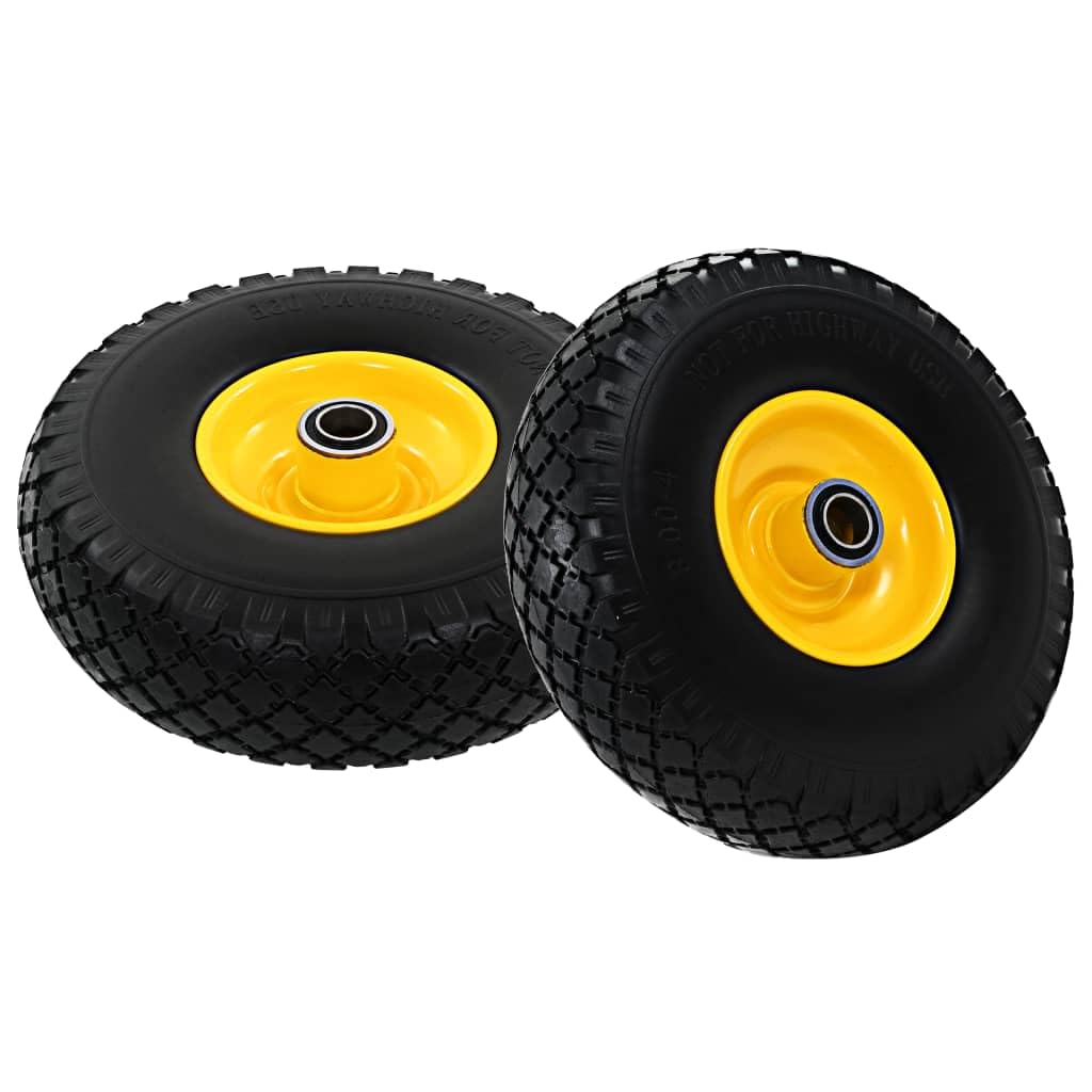 vidaXL 2x Sackkarrenrad Massiv PU 3,00-4 (260x85) Reifen Rad Bollerwagen