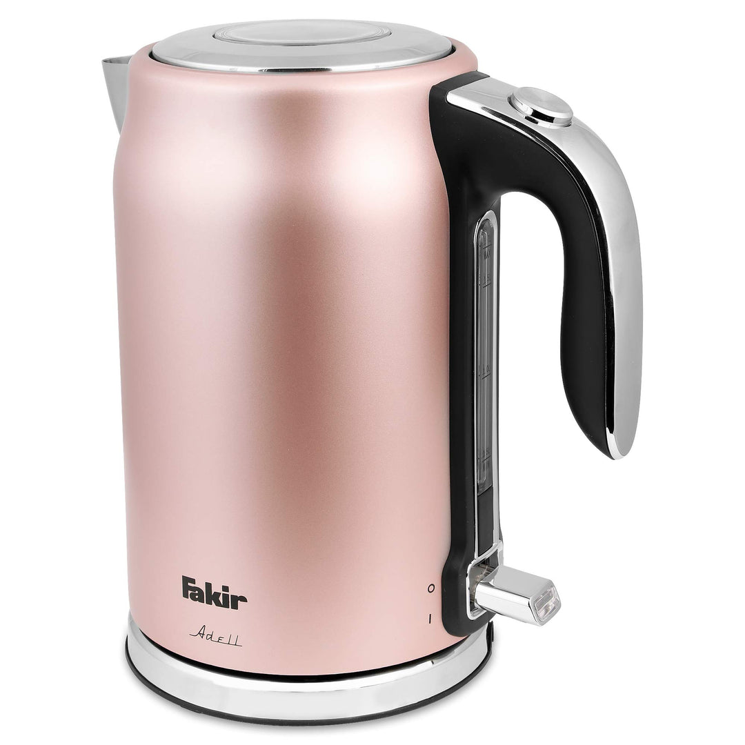 Fakir Adell - Wasserkocher im modernen Design aus Edelstahl 1,7 Liter mit Kontrollanzeige | 2200Watt
