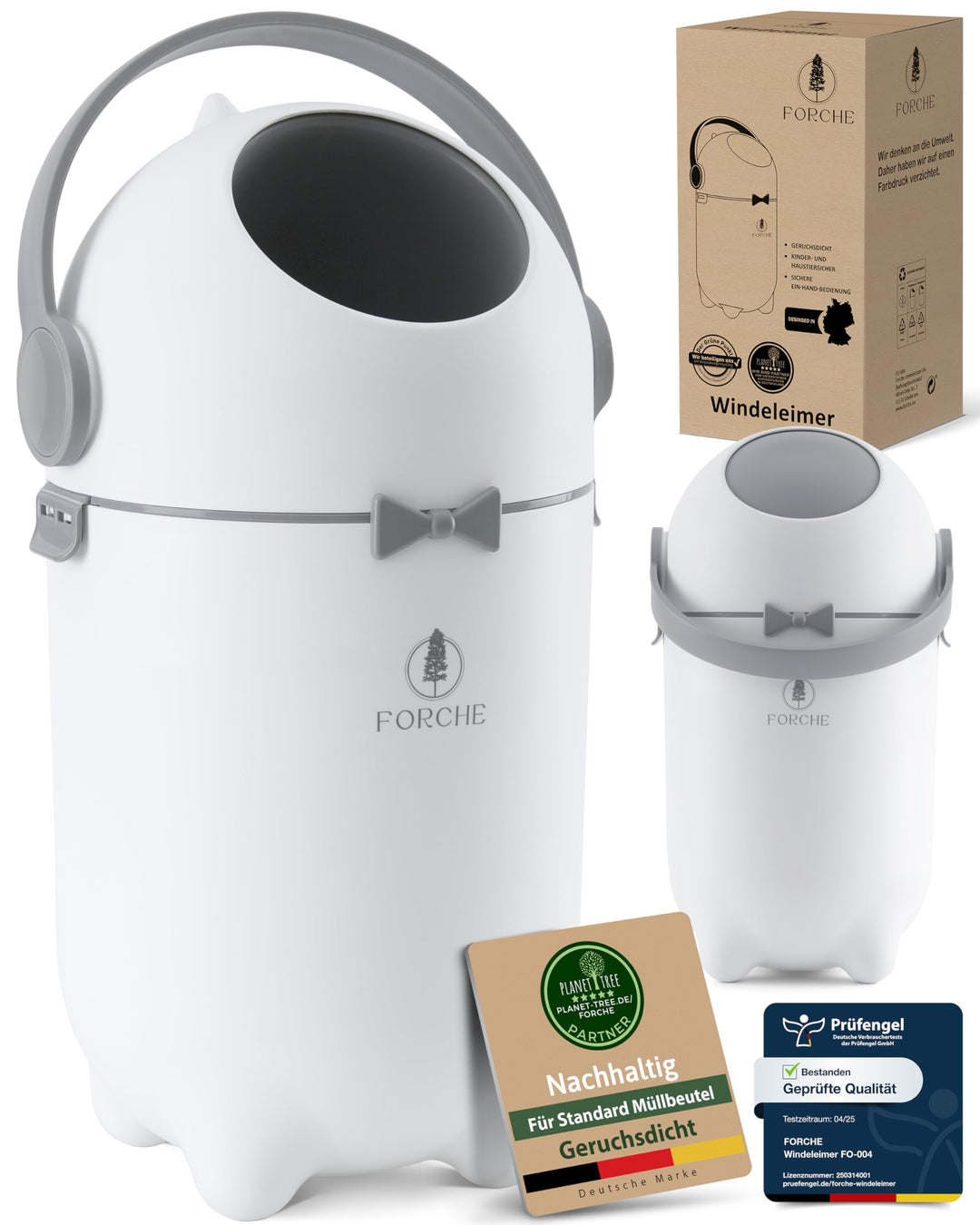 Forche® Windeleimer Baby Mülleimer Geruchsdicht Windelmülleimer ohne teure Nachfüllkassetten, perfek