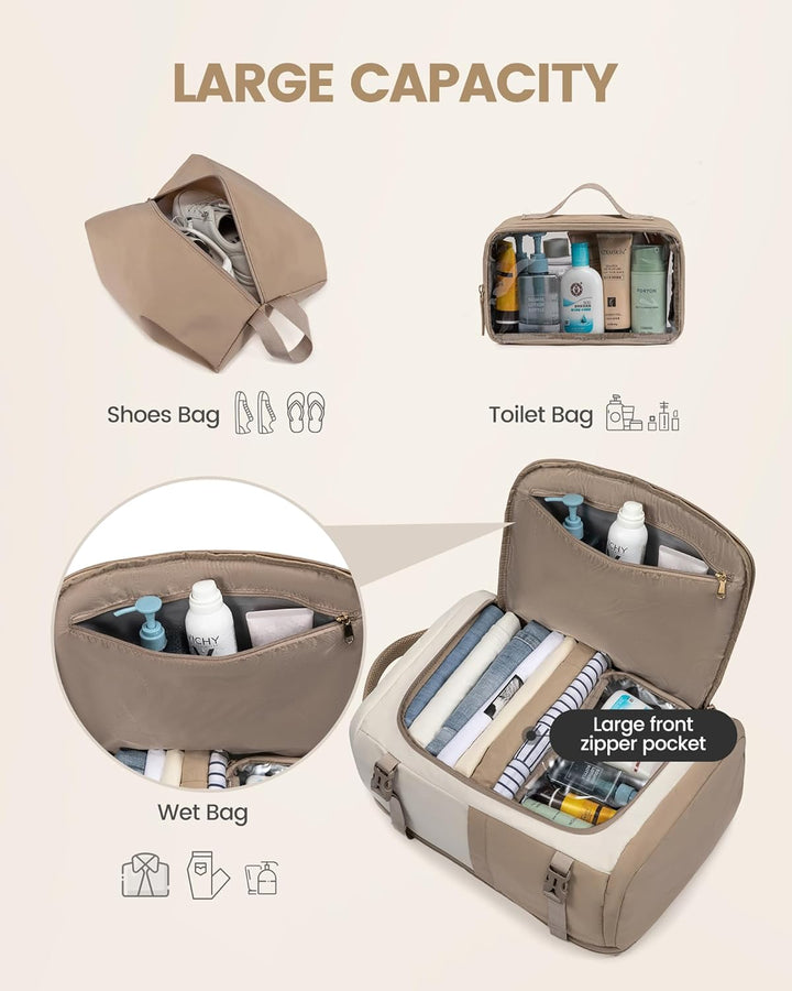 LOVEVOOK Reiserucksack Damen, Handgepäck Rucksack Flugzeug, Travel Backpack Women, Handgepäck Tasche