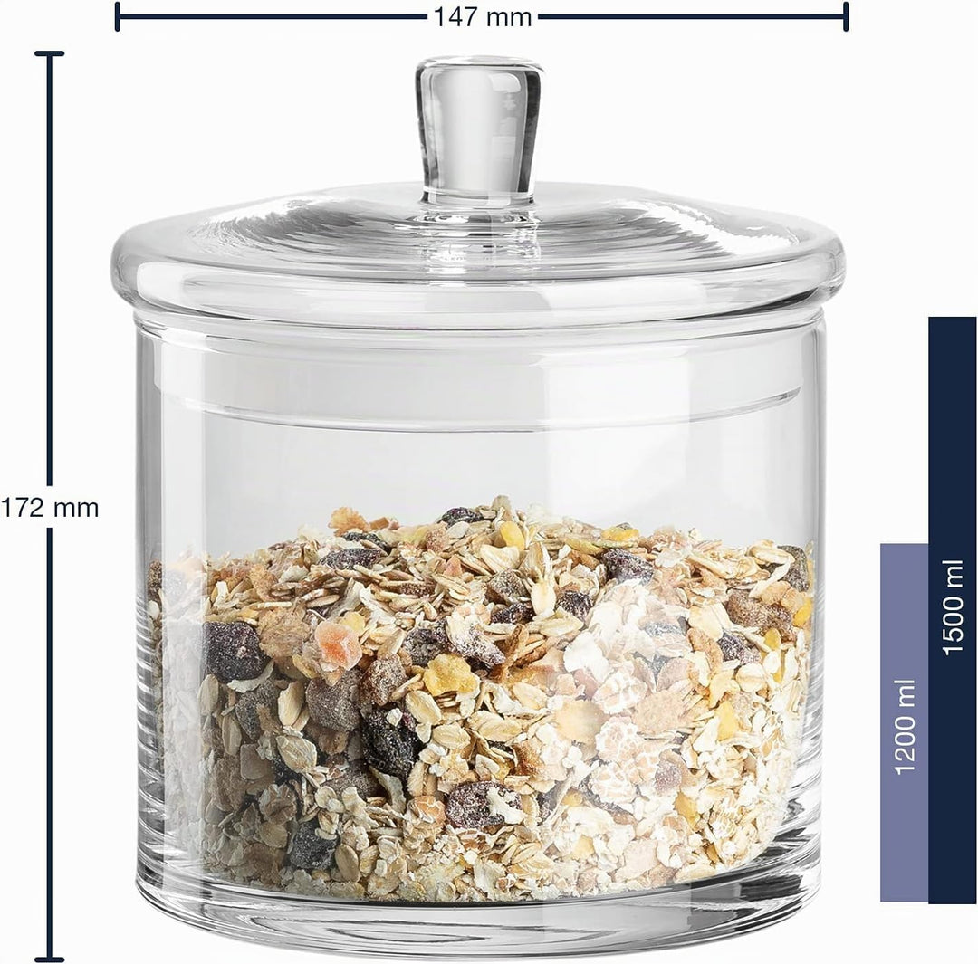LALALO Leonardo Keksdose mit Gravur als Hochzeit Geschenk, Keksglas/Bonbonglas personalisiert als Ho