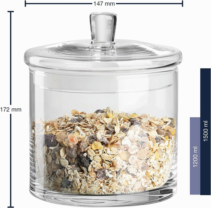 LALALO Leonardo Keksdose mit Gravur als Hochzeit Geschenk, Keksglas/Bonbonglas personalisiert als Ho
