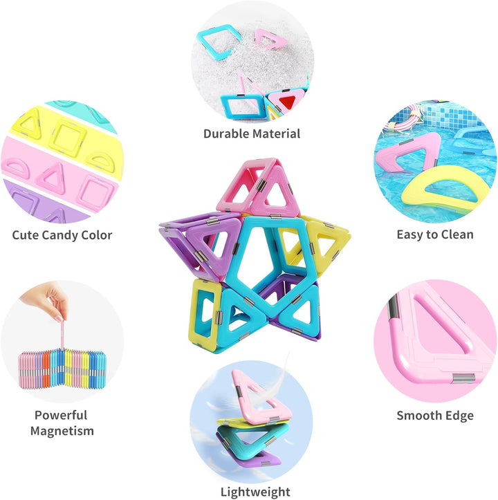 Magblock Magnetische Bausteine 52 Teiles Konstruktion Bauen Blöcke Kinder Pädagogisches Magnetspielz