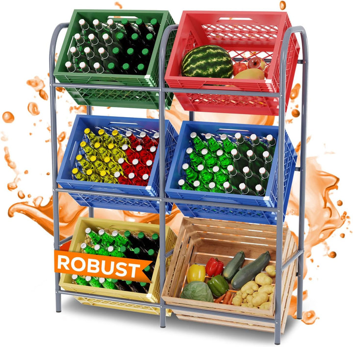 TroniTechnik® Getränkekistenregal 6 Kisten Getränkeregal Kistenregal 6 Kästen Bierkastenständer Getr