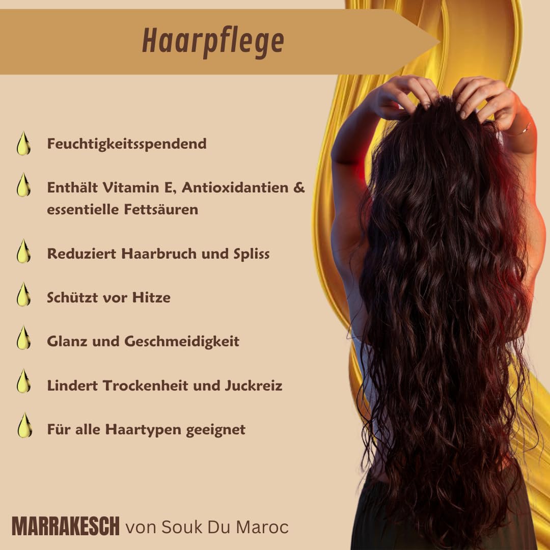 MARRAKESCH Bio Arganöl kaltgepresst 100ml mit Spritzaufsatz 100% reines BIO nativ, Vegan Gesichtsöl