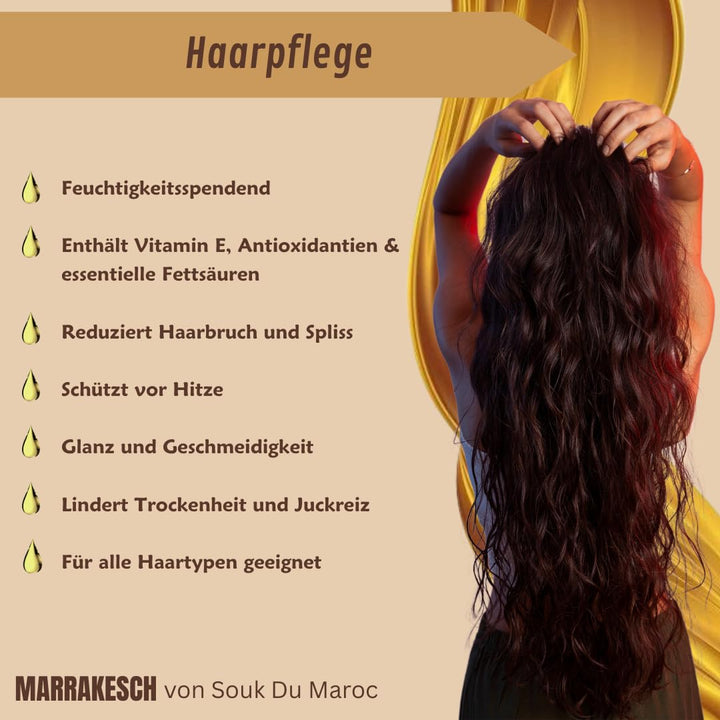 MARRAKESCH Bio Arganöl kaltgepresst 100ml mit Spritzaufsatz 100% reines BIO nativ, Vegan Gesichtsöl